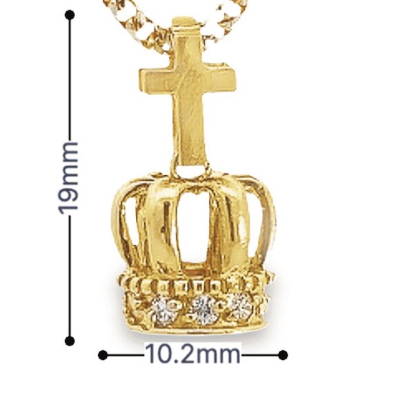 10K Gold 3D Crown Charm